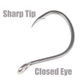 10pcs Matte Tin Anti-rust Saltwater Fishhooks High Carbon Steel Barbed Fishhook Assist Jigging Lure Hook 1# 1/0 2/0 3/0 4/0 5/0