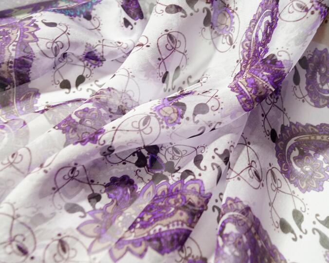 The new main purple kidney bean silk chiffon dress DIY tailor fashion scarf fabric