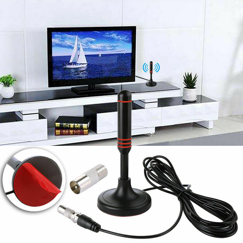 Portable HD Digital Indoor Amplified TV Antenna 200 Miles Ultra HDTV With Amplifier VHF/UHF Quick Response Aerial HD Set For TV