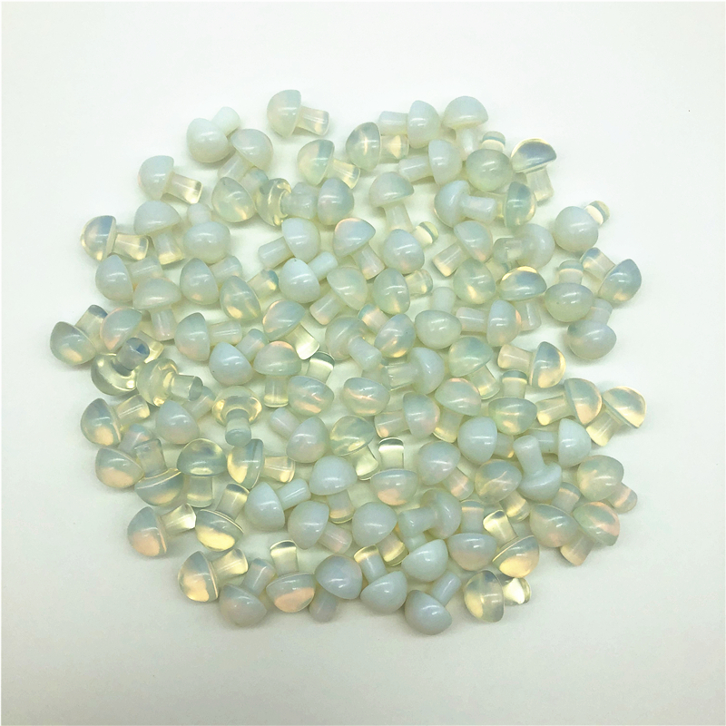 Beautiful 1/2Pcs Opal Mushroom Shaped Polished Stone Decor Healing Gift Decorative Quartz Crystals