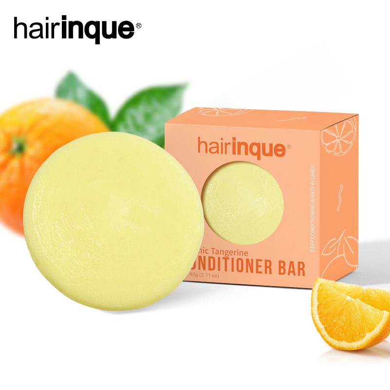 HAIRINQUE Organic hair tangerine conditioner bar handmade VITAMIN C moisturizing nourishing hair conditioner soap hair care11.11