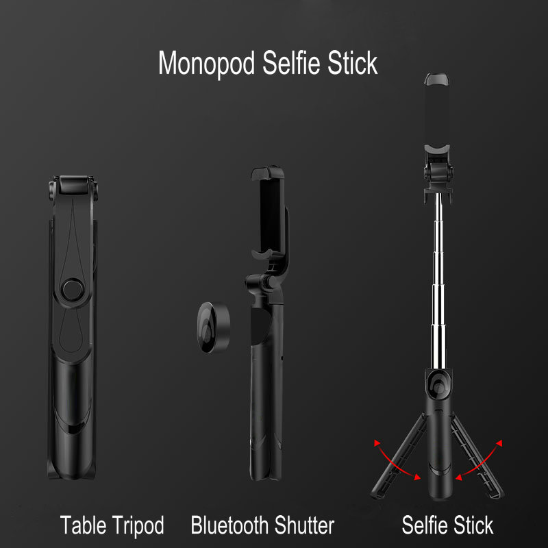 3 In 1 Selfie Stick Phone Tripod Extendable Monopod with Bluetooth Remote for Smartphone Selfie Stick