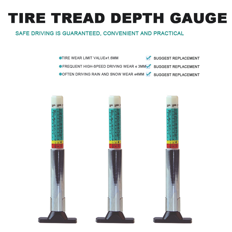 INGBONT Color Car Tyre Tire Depth Gauge Meter Digital Measuring Pen Auto Thickness Pattern Ruler 25MM Tread Mark Measuring Tool