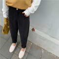 BGTEEVER Spring Summer Women Corduroy Pants Vintage High Waist Female Straight Pants Casual Women Trousers Capris 2020