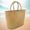Straw Woven Shopping Basket Travel Everyday Women Handbag Handmade Shopper Eco-friendly Girls Reusable Tote Summer Beach Casual