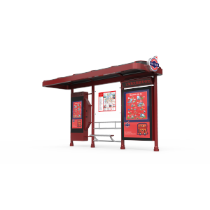 Modern Bus Station Shelter Advertising Stop