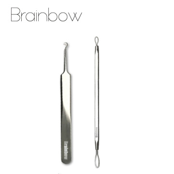 Brainbow 2pc/pack Acne Needle Blackhead Tweezer Face Skin Care Tools Blackhead&Blemish Removers Facial Beauty Tools Pore Cleaner