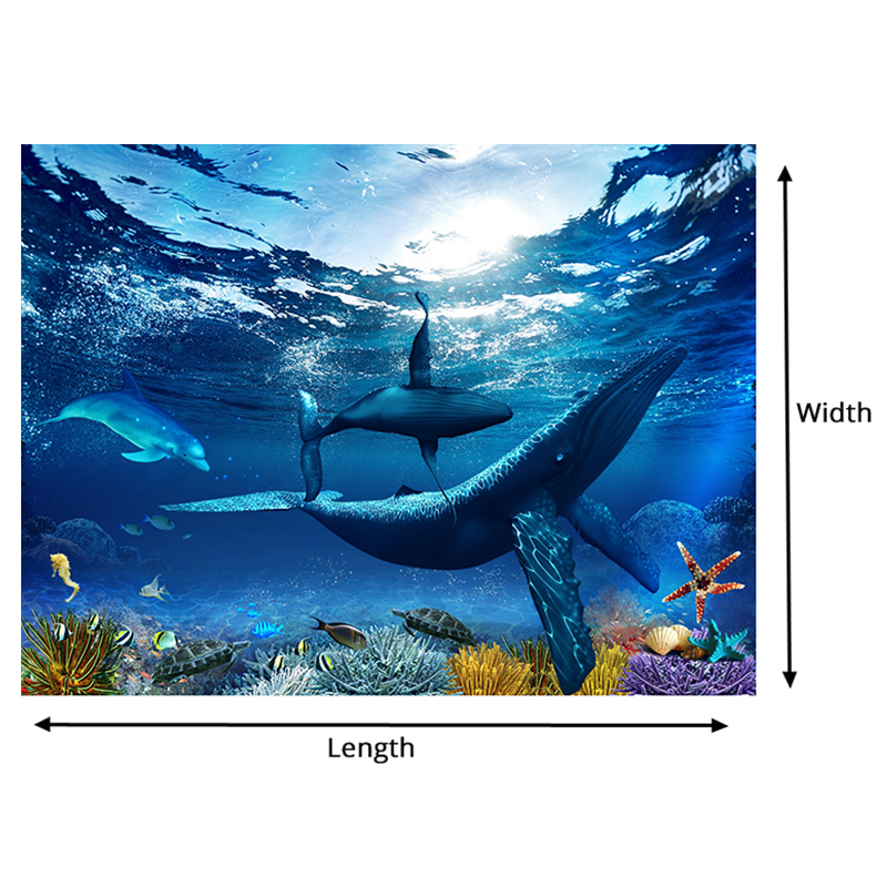 PVC Self Adhesive Waterproof Floor Sticker Whale Dolphin Undersea World 3D Floor Tiles Bathroom Bedroom Vinyl Murals Wall Paper