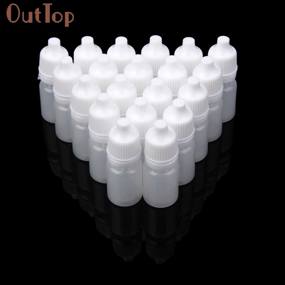 OutTop 50PCS 5ml/10ml/15ml/20ML/30ML/50ML Empty Plastic Squeezable Dropper Bottles Eye Liquid Dropper Refillable Bottles 18mar29