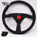 Racing Car 350mm Leather Steering Wheel with Red Horn Button