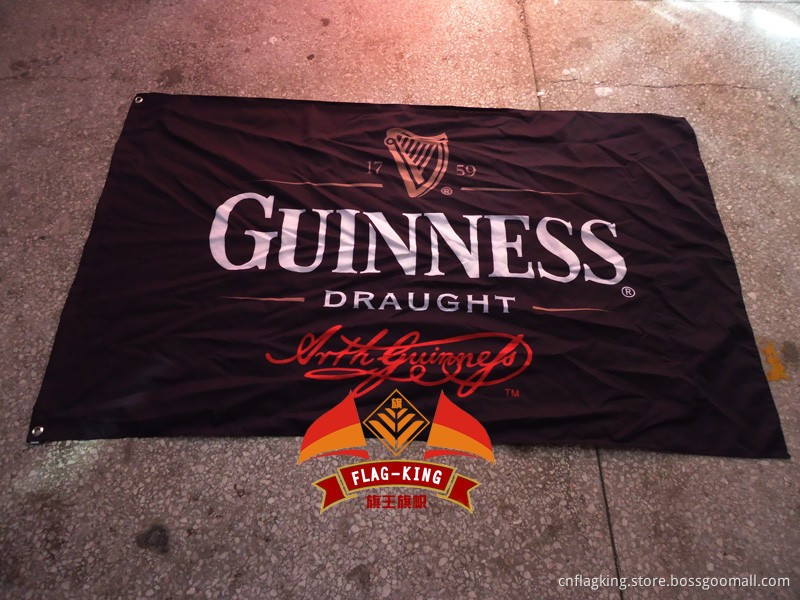 Guinness darught beer flag Bar promotions banner custom Guinness banner polyester flag