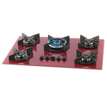 5 Burner Triple Flame Cooker Red Gas Cooktop
