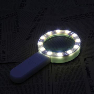 30X LED Magnifying Glass Handheld Lighted Magnifier Double Glass Lens Jewelry Magnifier L69A