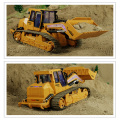RC Bulldozer Truck with Light Construction Remote Control Crawler Vehicle Electric Engineering Simulation Model Toy for Children