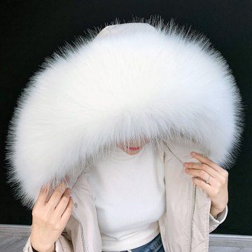 Lady Blinger Extra large faux fox fur collar winter parka coat hood fur decor DIY fake fur coat racoon fur collar fur scarves