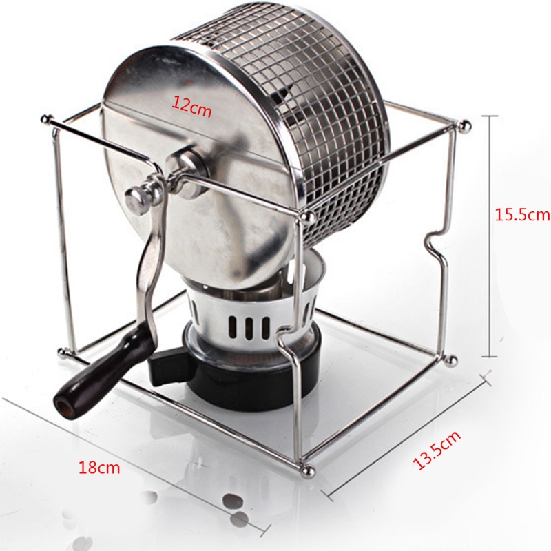 Protable Manual Handy Coffee Bean Roaster Set Stainless Steel Mill Hand Crank