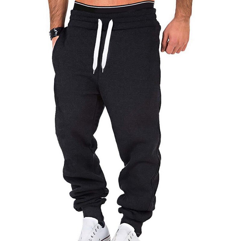 UEFEZO Joggers Mens Casual Pants Solid Sportswear Tracksuit Bottoms Loose Sweatpants Streetwear Trousers Jogger Men Track Pants