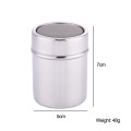 Stainless Steel Chocolate Shaker Cocoa Flour Coffee Sifter + 16Pcs Coffee Stencils Template Strew Pad Duster Spray barista tools
