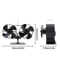 Dual Head 8 Blades Powered Stove Fan Aluminium Silent Eco-Friendly For Wood Log Burner Fireplace Fan Efficient Heat Distribution