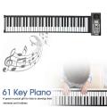 Electronic Organ 61 Keys MIDI Output Roll Up Piano Electronic Portable Silicone Flexible Keyboard Organ Built-in Speaker