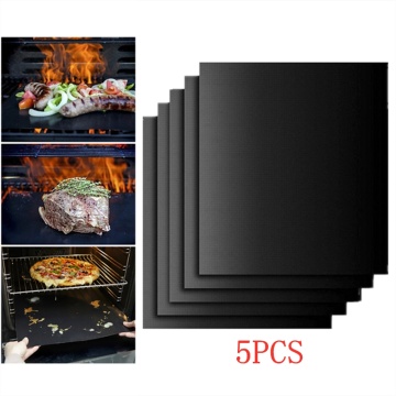 5Pcs Reusable Non-stick Surface Bbq Grill Mat Baking Sheet Heat Resistant Roast Cooking Mat Easy Clean Grilling Picnic Camping