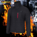 Unisex Heated Fishing Jackets with Power Bank Black Thermostat Warm Heating Cotton Clothing Winter Hiking Hunting Thermal Coat