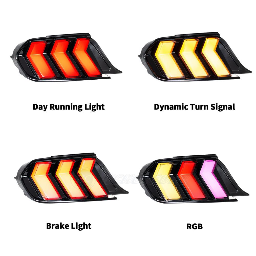 HCMOTIONZ LED RGB Taillights Start UP Animation For Ford Mustang 2015-2022