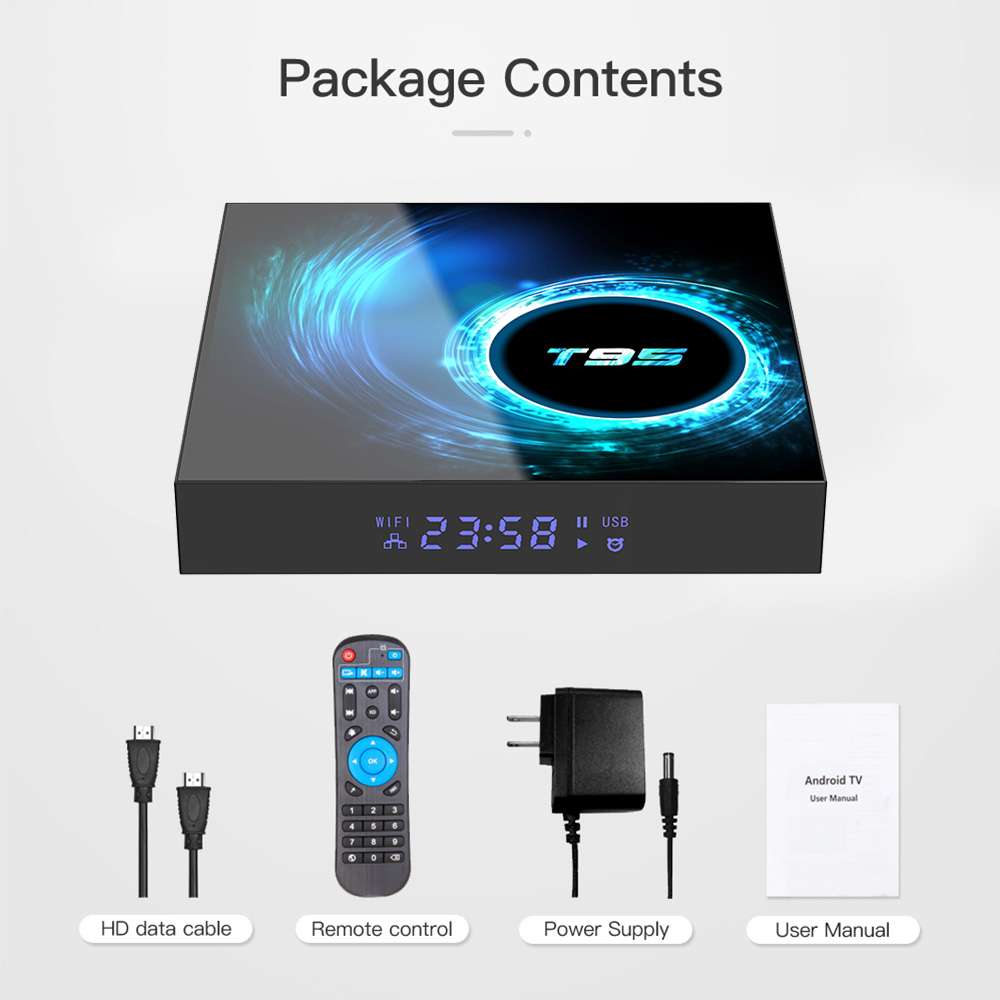 TV Box Android 10 4G 64G Support 6K 30FPS YouTube Google Play Google Voice Assistant LEMFO T95 H616 Smart Set Top Box 2020 3D