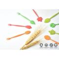 16pcs Green Biodegradable Natural Wheat Straw Leaves Fruit Fork Set Party Cake Salad Vegetable Forks Picks Table Decor Tools
