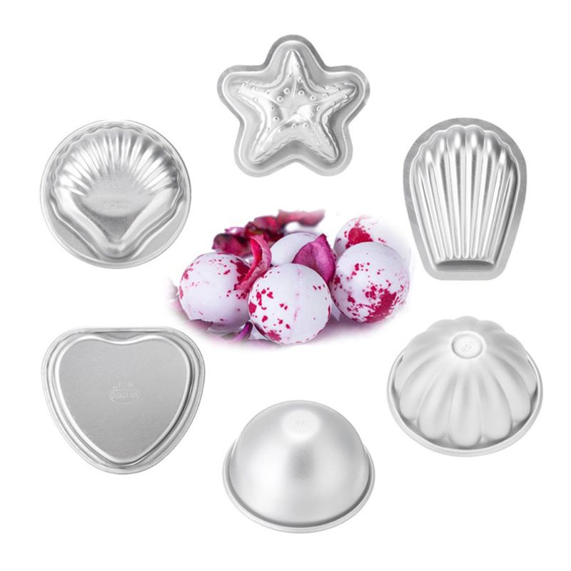 16PCS 6 Style DIY Metal Bath Bomb Mold Crafting Bath Bombs Handmade Soaps & Cake