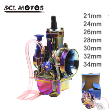 SCL MOTOS PWK 21 24 26 28 30 32 34mm Multicolor Motorcycle Carburetor Carburador With Power Jet For ATV Kart Dirt Bike 4T Racing