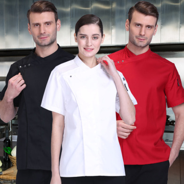 2018 Design New Hotel Chef Jacket Summer Thin Breathable Short Sleeve White Uniform High Quality Chefs Master Coat Free Shipping