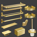 Bathroom Accessories Set Brushed Gold Corner Shelf,Towel Rack,Towel Hanger Paper holder,Toilet Brush Holder Bath Hardware Sets