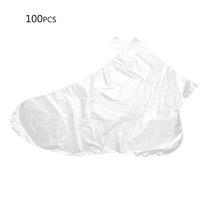 100Pcs Disposable PE Foot Bags SPA Pedicure Covers Paraffin Bath Liner Booties