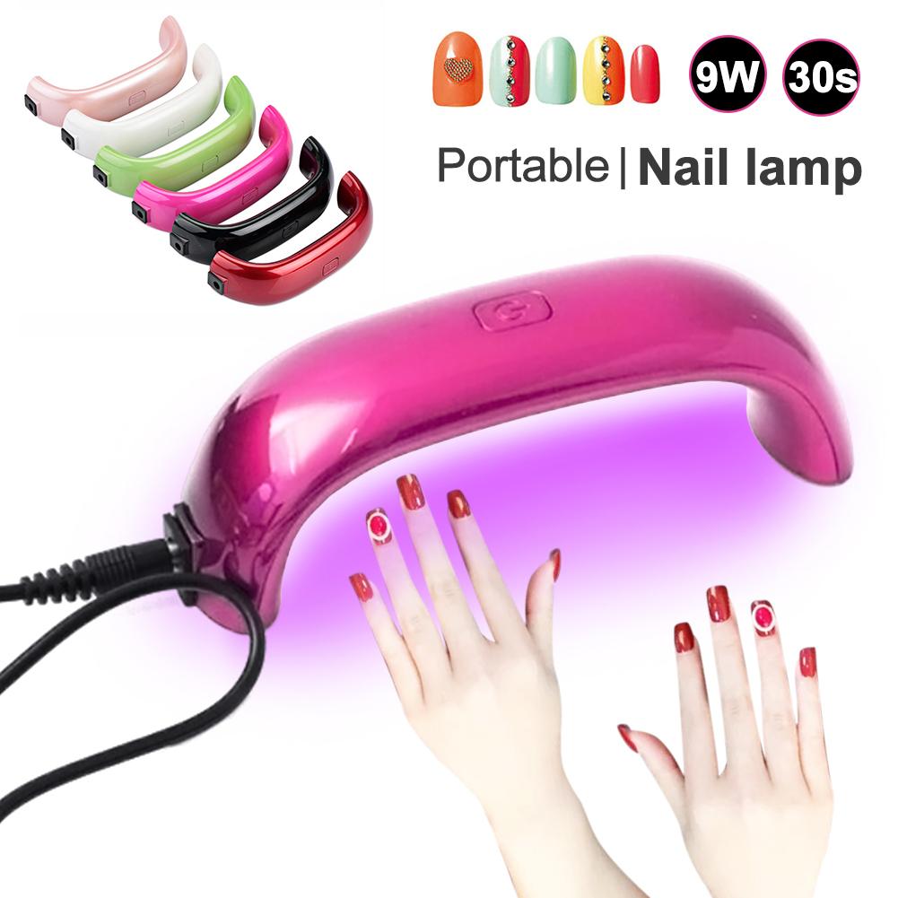 Household Mini Portable USB 9W 100-240V UV LED Manicure Lamp Gel Nail Dryer Drying Gels Nail Polish Nail Art Tools