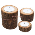 3pcs/set Wooden Candle Holder Candlestick Rustic Wedding Decor Christmas Table Decoration Birthday Party Supplies