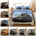 Tank Bedding Set War Tank Duvet Cover 3D Aircraft Tank Firing Bedspreads 3pcs Comforter Cover for Men Boys