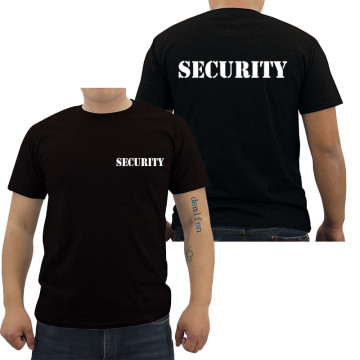 Security Men's T-shirt Event Staff Black Double Sided Top Quality Cotton Casual Short Sleeve Men T Shirts Hip Hop Tees Tops