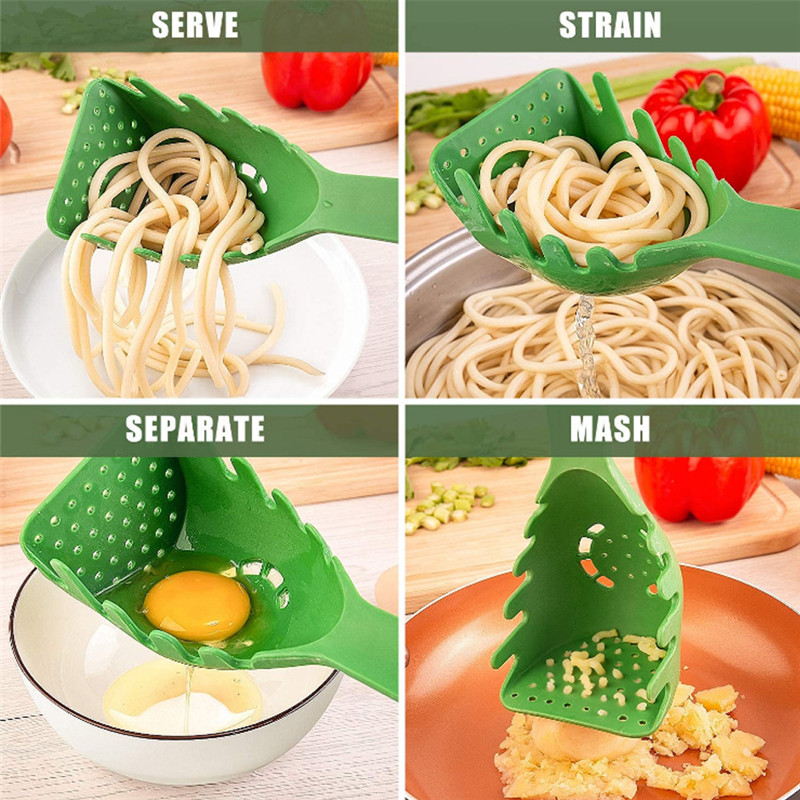 8 In 1 Practical Pasta Noodle Spoon Colander Noodle Spaghetti Ladle Slot Spoon Nylon Pasta Tools Colander Kitchen Gadget