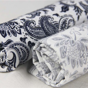 Elegant GRAY DAKR NAVY Paisley 100% Cotton Seersucker Fabric Stretchy Textile for DIY Summer Apparel Clothes Dress Shirt Craft