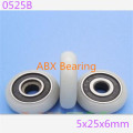 0525B 625-2RS 625 POM Nylon wheel hanging / ball bearing with pulley wheel for doors and windows 5*25*6 MM with M5 hole