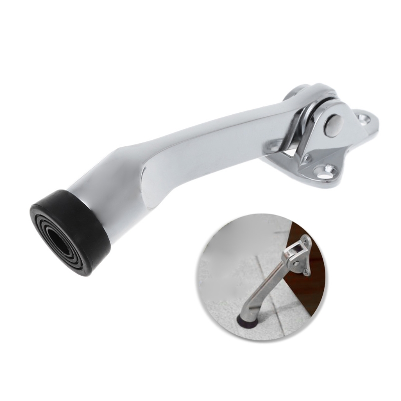 Kick Down Door Stopper Zinc Alloy Lever Door Holder Atlas Chrome Office Rubber Stopper Doors Kick down style holder