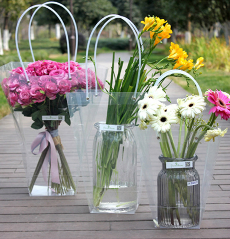7pc Transparent Trapezoid Shape Plastic Basket Gift Box Wedding Party Birthday Valentine's Day Flower Packaging Florist Supplies