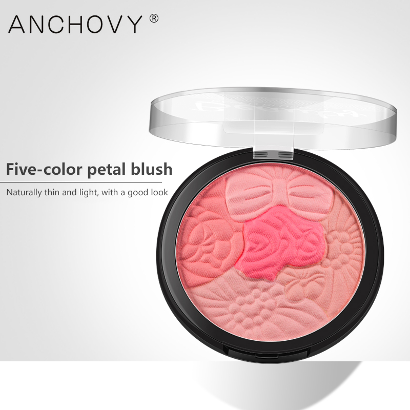 5 Colors Petal Blush Petal Carving Blush High-gloss Blush Blusher Facial Contour Powder Fine Smooth Easy To Wear Natural TSLM1