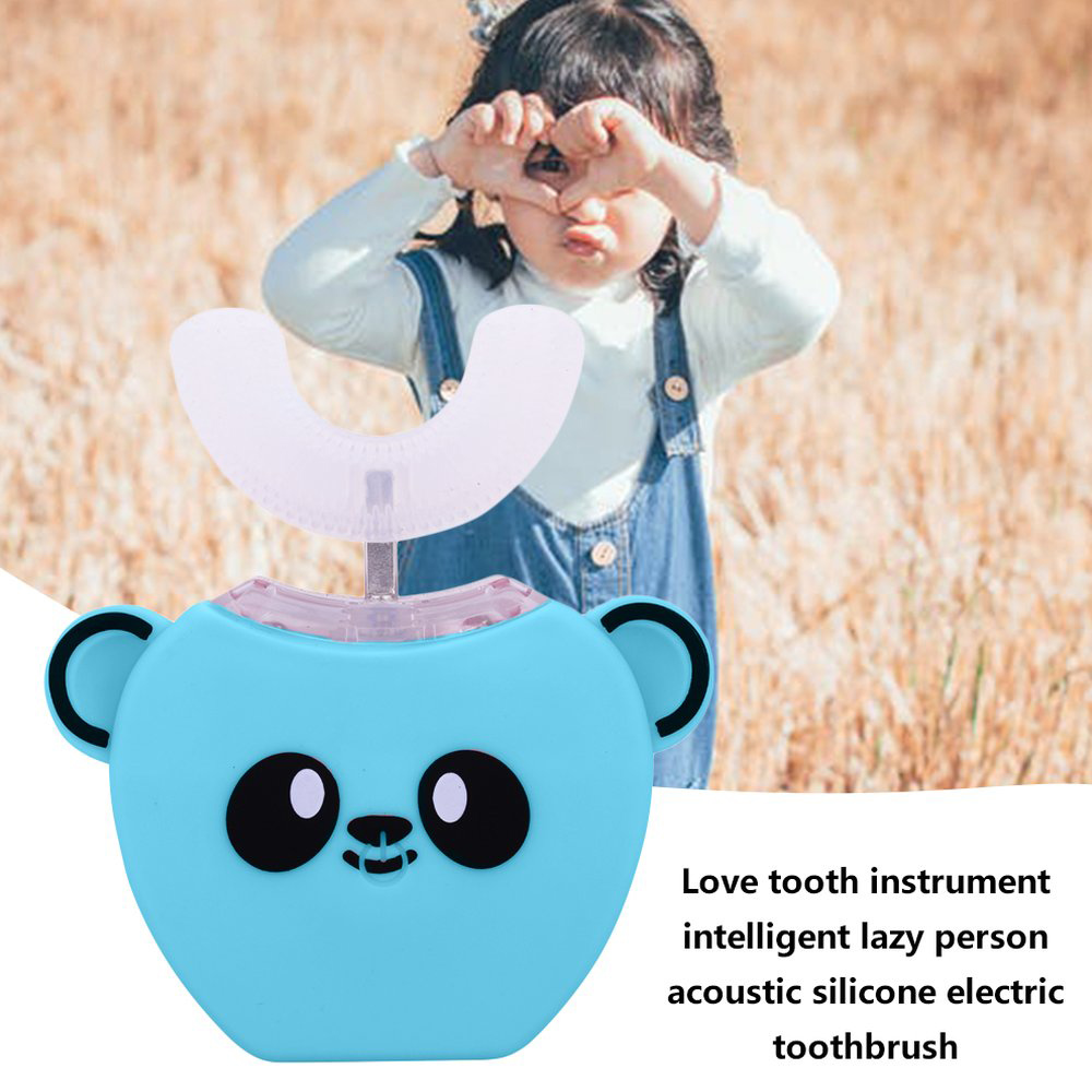 Smart 360 Degrees Automatic Sonic Electric Kids Toothbrush U Shaped Head with Music for Children Ultrasonic Mouthpiece Brush New