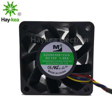 PMW 6038 60*60*38 Cooling-fan Server Inverter heatsink axial industrial Cooling fans super violent winds DZ06038B12UG 12V 1.4A