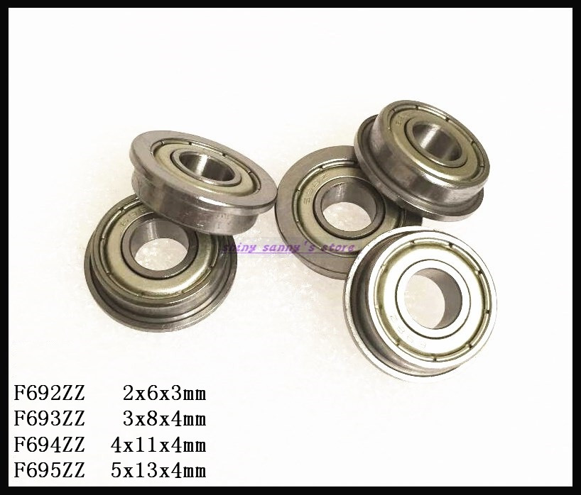 5-8pcs/Lot F692ZZ , F693ZZ , F694ZZ , F695ZZ Flange Bearing Deep Groove Ball Bearing Mini Ball Bearing Brand New