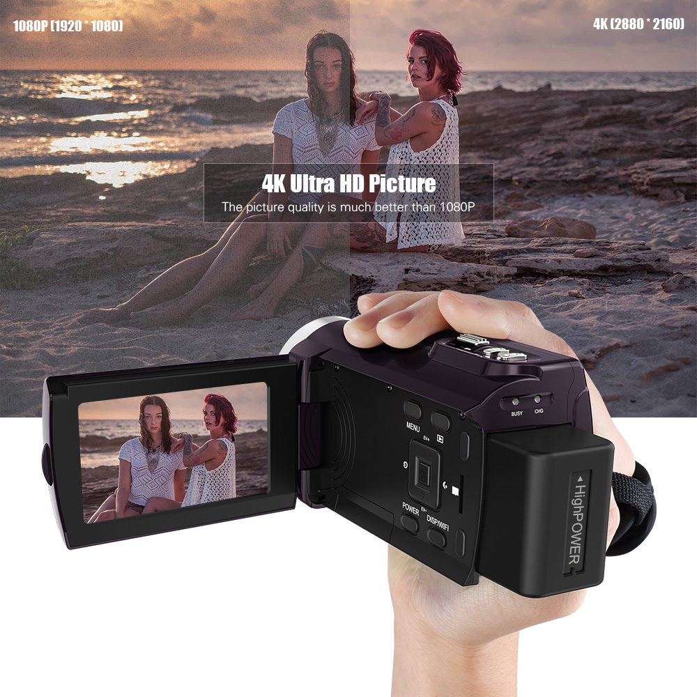 Andoer HDV-534K 4K WiFi Digital Video Camera 1080P Novatek 96660 Chip Camera 3in Touchscreen with IR Infrared Night Sight