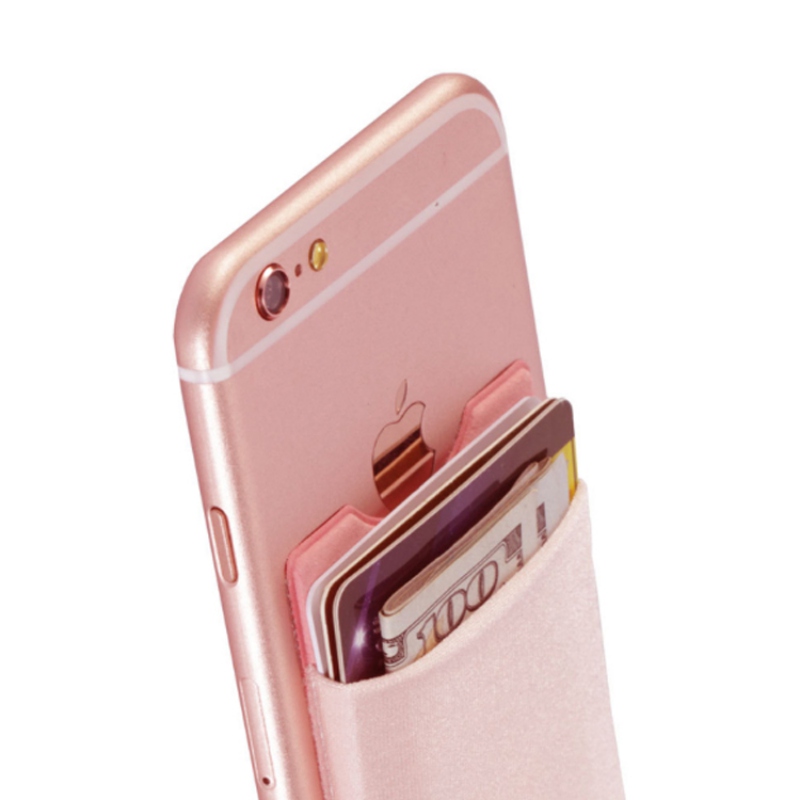 2019 Fashion Elastic Lycra Adhesive Cell Phone ID Credit Card Holder Women Sticker Pocket Wallet Case Card Holder #C