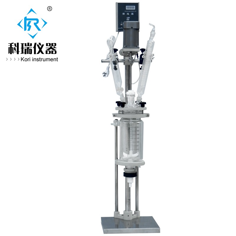 1L High Precision Efficient Digital Display Double Layer Agitator Tank Jacketed Glass Reactor